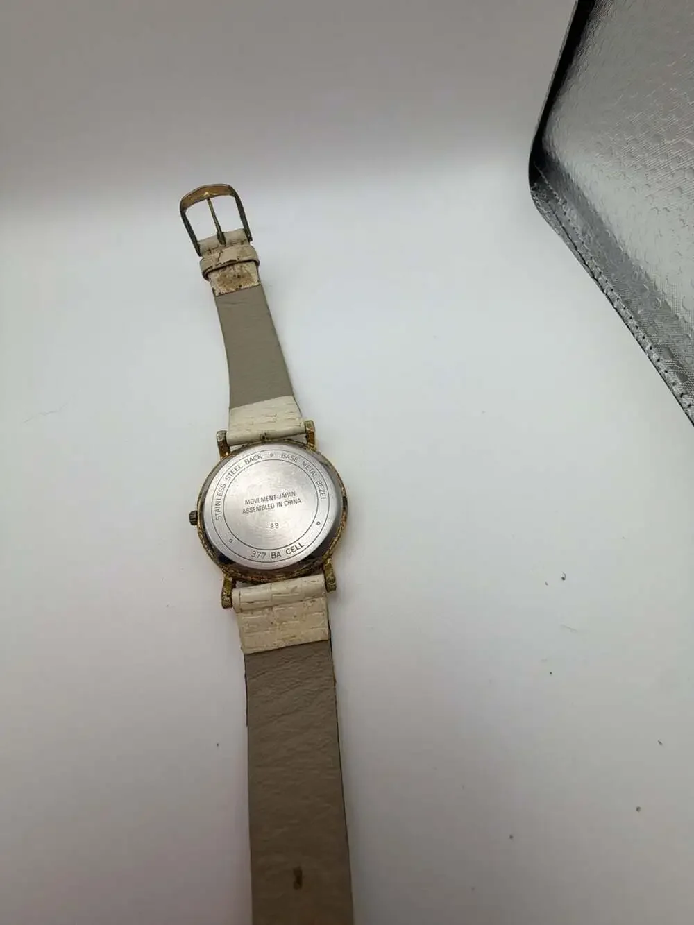 Carriage Quartz Women's Gold-Tone Watch with White Embossed Strap